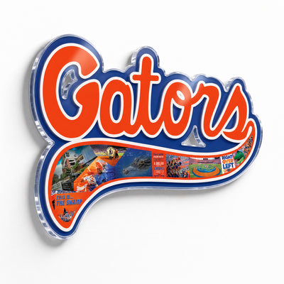 Florida Gators - Florida Script Collage Single Layer Dimensional Acrylic