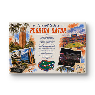 Florida Gators - It's Great to be a Florida Gator Alma Mater - College Wall Art #Canvas