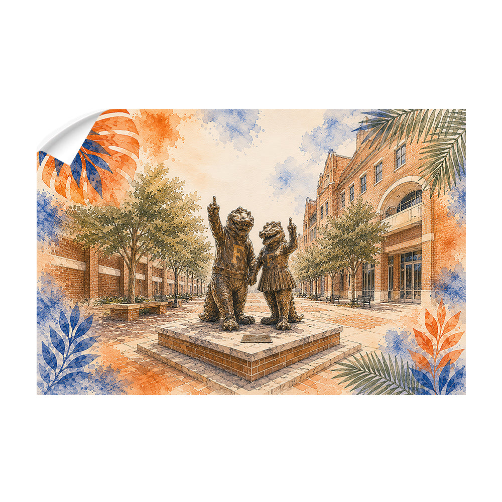 Florida Gators - Albert and Alberta Campus Mascot Statue - College Wall Art #Canvas