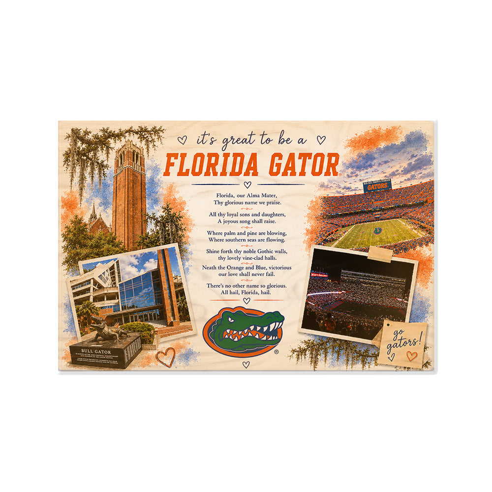 Florida Gators - It's Great to be a Florida Gator Alma Mater - College Wall Art #Canvas