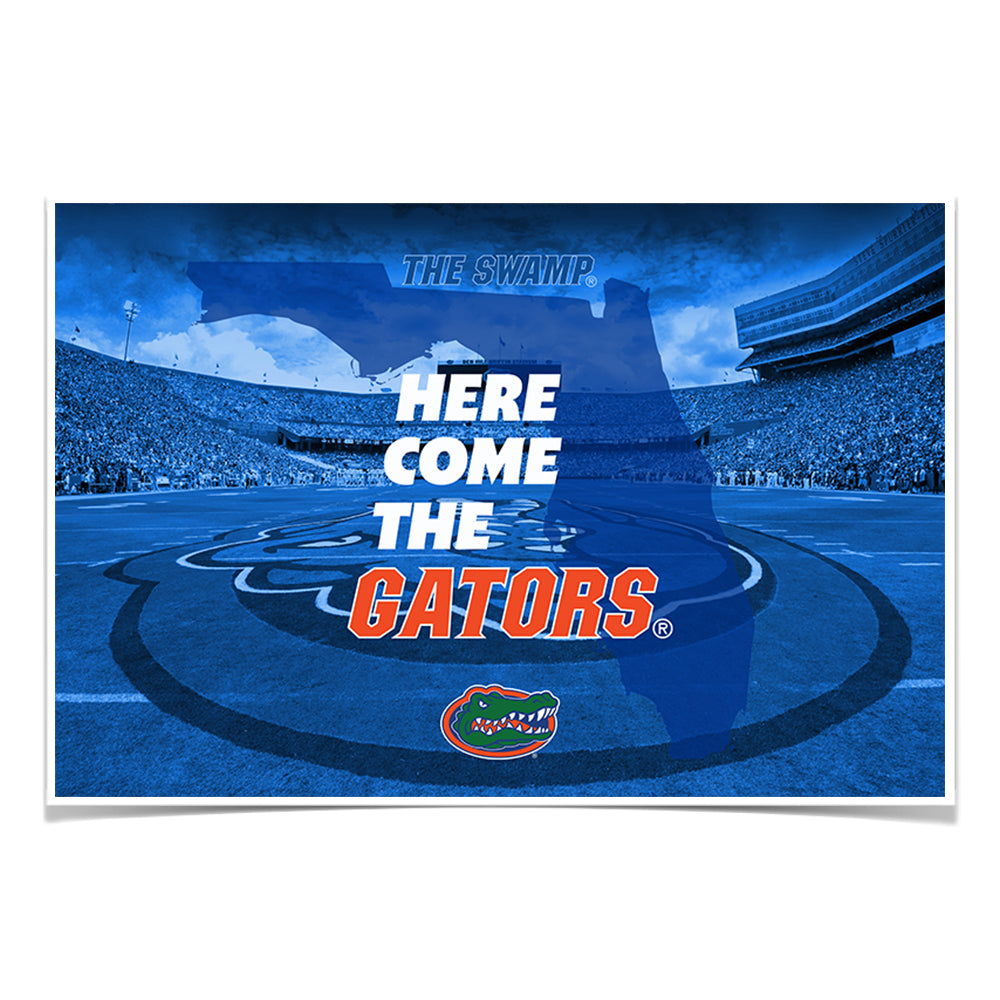 Florida Gators - Here Come the Gators Spurrier Field - College Wall Art #Canvas