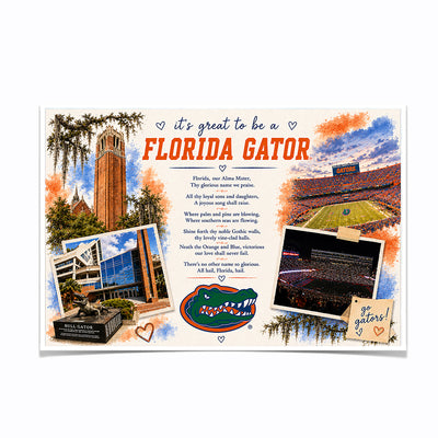 Florida Gators - It's Great to be a Florida Gator Alma Mater - College Wall Art #Poster