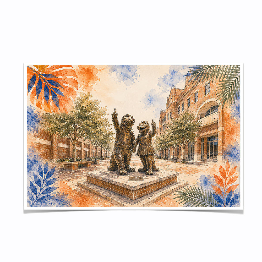 Florida Gators - Albert and Alberta Campus Mascot Statue - College Wall Art #Canvas