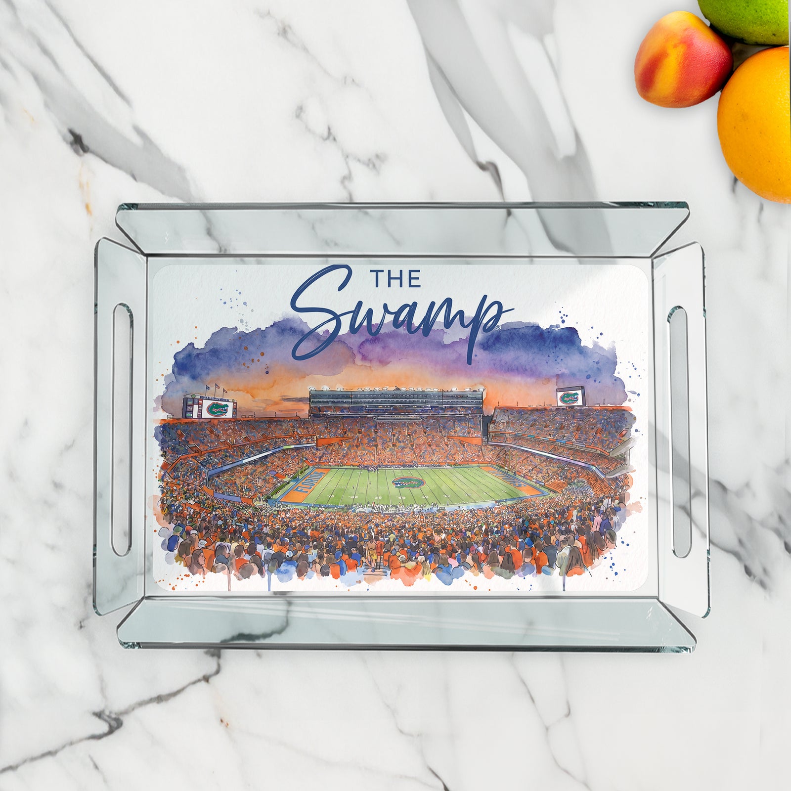 Florida Gators - The Swamp Watercolor Decorative Serving Tray