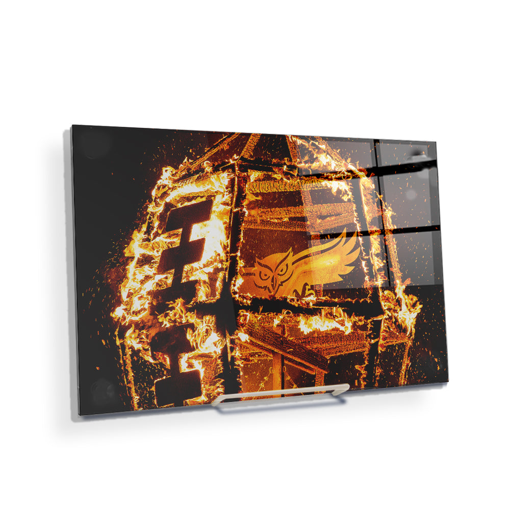 Florida Atlantic Owls - Owls Bonfire - College Wall Art #Canvas