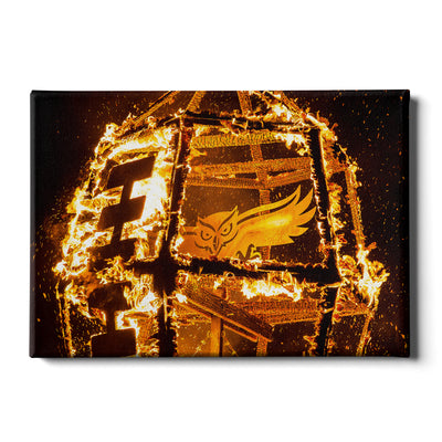 Florida Atlantic Owls - Owls Bonfire - College Wall Art #Canvas