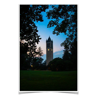 Iowa State Cyclones - Sunset Campanile View - College Wall Art #Poster