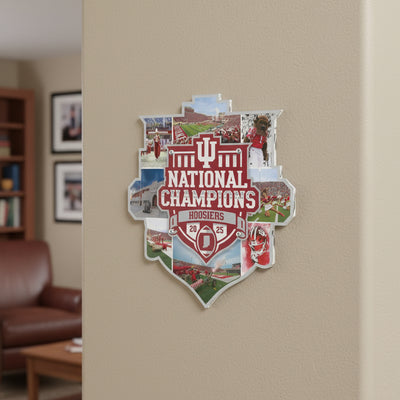 Indiana Hoosiers - Indiana Hoosiers National Champions Collage Two Layer Acrylic Dimensional Wall Art