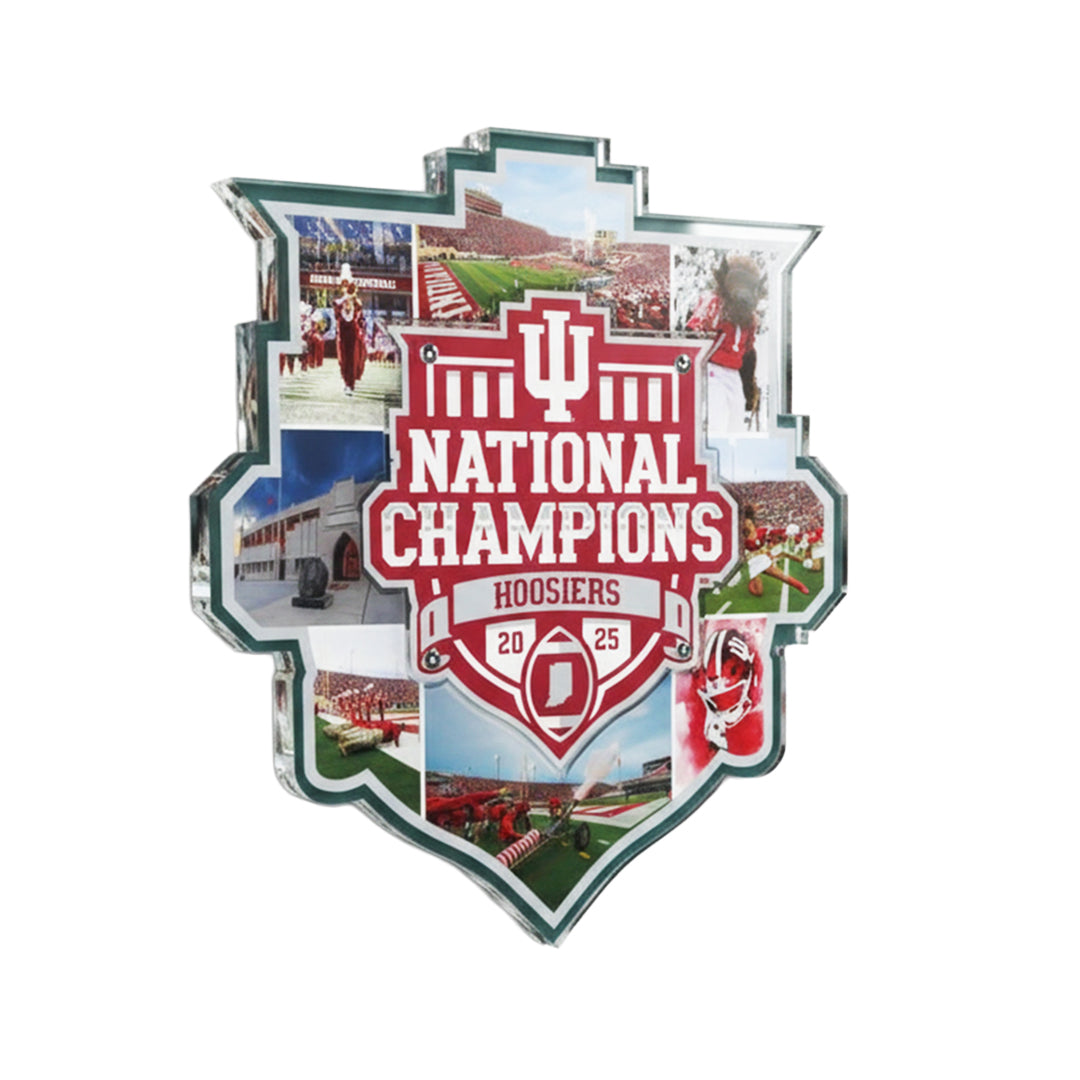 Indiana Hoosiers - Indiana Hoosiers National Champions Collage Two Layer Acrylic Dimensional Wall Art
