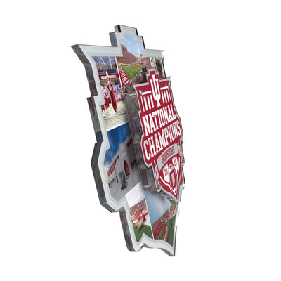 Indiana Hoosiers - Indiana Hoosiers National Champions Collage Two Layer Acrylic Dimensional Wall Art