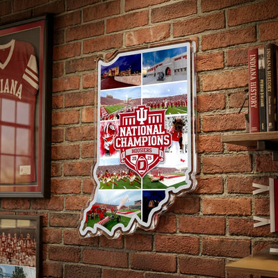 Indiana Hoosiers - Indiana Football National Champions Undefeated Season Single Layer Acrylic Dimensional Wall Art