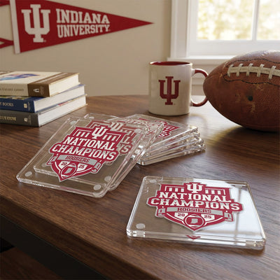 Indiana Hoosiers - Indiana Hoosiers National Champions Logo Drink Coaster