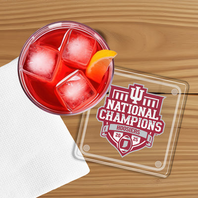 Indiana Hoosiers - Indiana Hoosiers National Champions Logo Drink Coaster