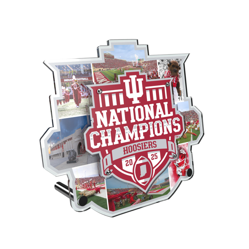 Indiana Hoosiers - Indiana Hoosiers National Championship Two Layer Dimensional Acrylic Desktop Mini Art