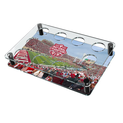 Indiana Hoosiers - Indiana Hoosiers Football National Champions Acrylic Shot Glass Display Tray