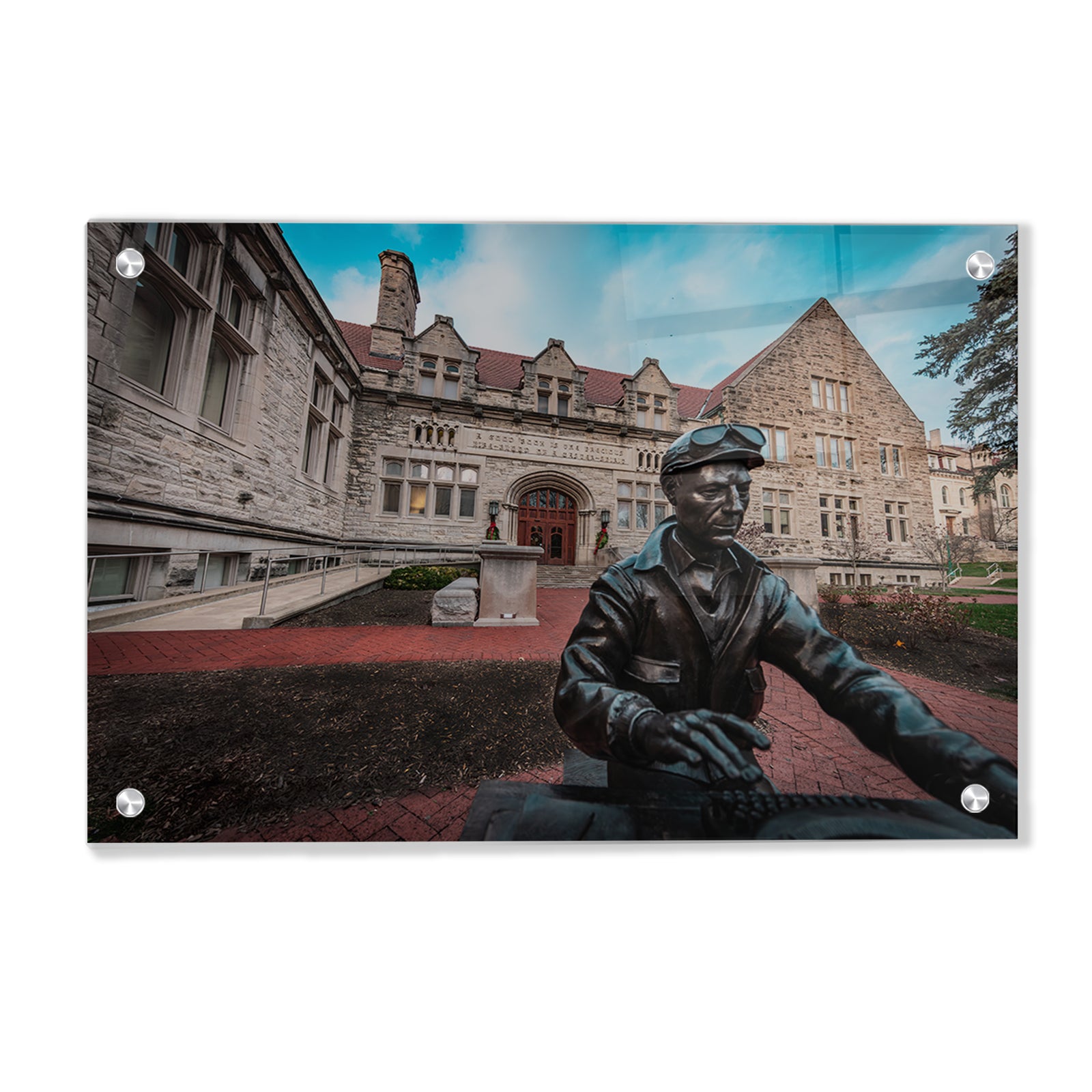 Indiana Hoosiers - A Good Book is the Precious Life-blood of a Master-Spirit - College Wall Art #Canvas