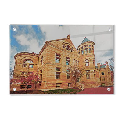 Indiana Hoosiers - Maxwell Hall Watercolor - College Wall Art #Acrylic