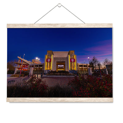 Indiana Hoosiers - Sunrise over Indiana's Memorial Stadium - College Wall Art #Hanging Canvas