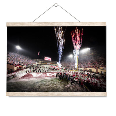 Indiana Hoosiers - Snowy Hoosier Entrance - College Wall Art #Hanging Canvas