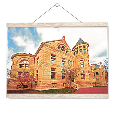 Indiana Hoosiers - Maxwell Hall Watercolor - College Wall Art #Hanging Canvas