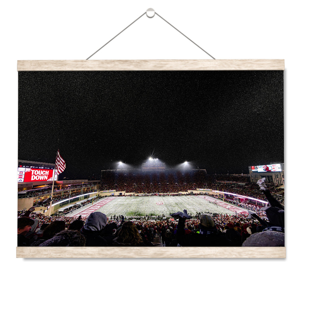 Indiana Hoosiers - Touchdown in the Snow - College Wall Art #Canvas