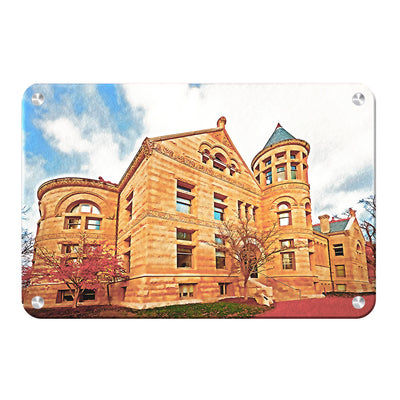 Indiana Hoosiers - Maxwell Hall Watercolor - College Wall Art #Metal