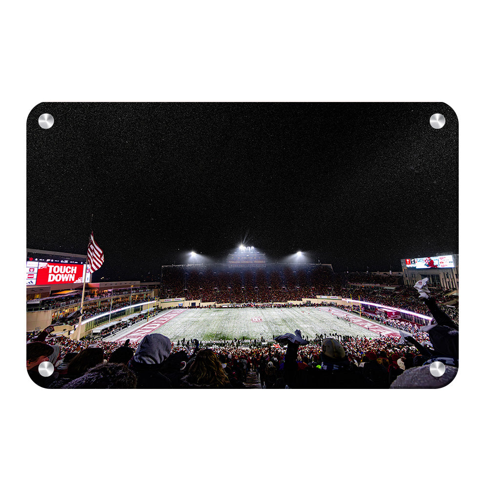 Indiana Hoosiers - Touchdown in the Snow - College Wall Art #Canvas