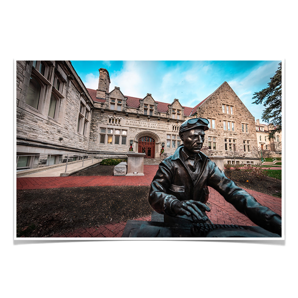 Indiana Hoosiers - A Good Book is the Precious Life-blood of a Master-Spirit - College Wall Art #Canvas