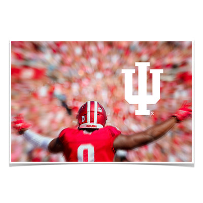 Indiana Hoosiers - Indiana Football Motion with IU Mark - College Wall Art #Photo Poster