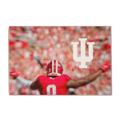 Indiana Hoosiers - Indiana Football Motion with IU Mark - College Wall Art #Wood