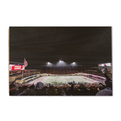 Indiana Hoosiers - Touchdown in the Snow - College Wall Art #Wood