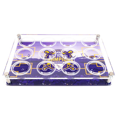 LSU Tigers - 2023 NCAA Baseball National Champions Acrylic Shot Glass Display Tray