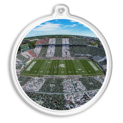 Michigan State Spartans - Fisheye Stripe Out Ornament & Bag Tag