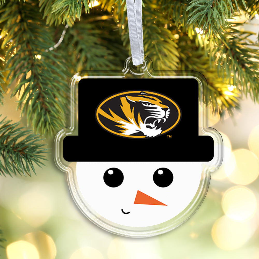 Missouri Tigers - Mizzou Snowman Face Double-Sided Ornament