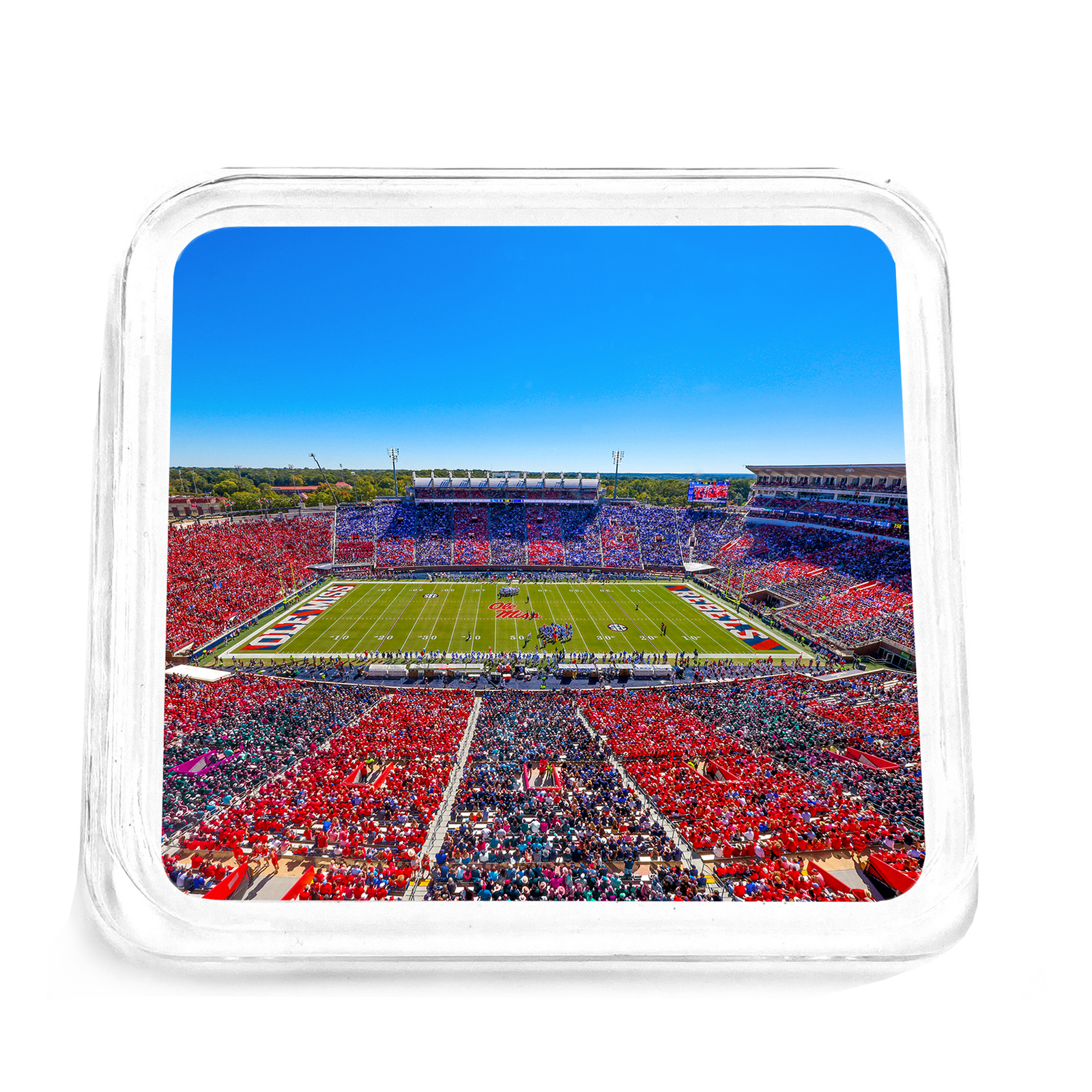 Ole Miss Rebels - Ole Miss Stripe Out Drink Coaster - College Wall Art #Coaster