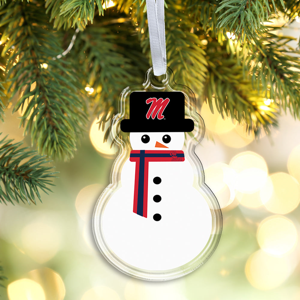 Ole Miss Rebels - Ole Miss Snowman Double-Sided Ornament