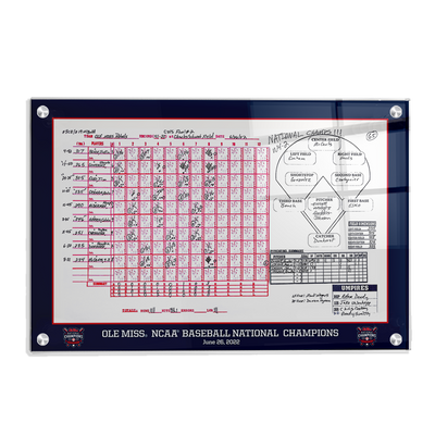 Ole Miss Rebels - Ole Miss NCAA Baseball National Champions Scorecard - College Wall Art #Acrylic