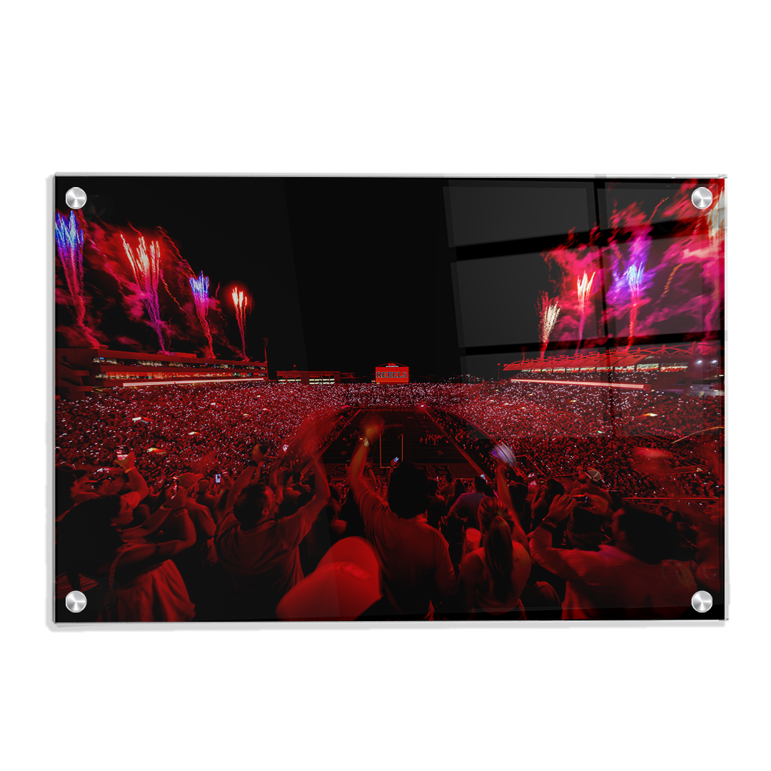 Ole Miss Rebels - Rebel Red Light Up Vaught-Hemingway - College Wall Art #Canvas