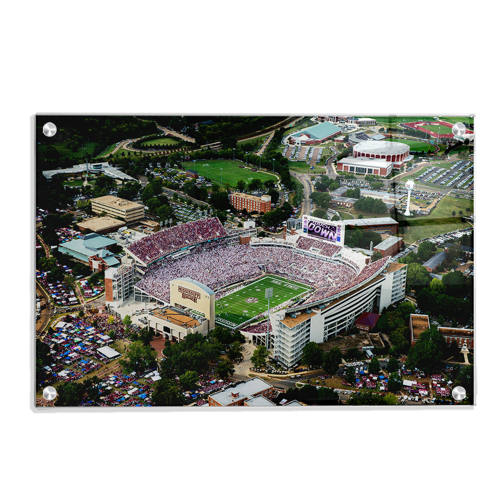 Mississippi State Bulldogs - Touchdown Aerial Davis Wade Stadium - College Wall Art #Canvas