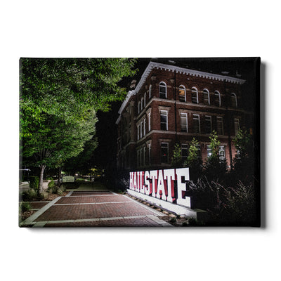 Mississippi State Bulldogs - Hail State Plaza at Night - College Wall Art #Canvas