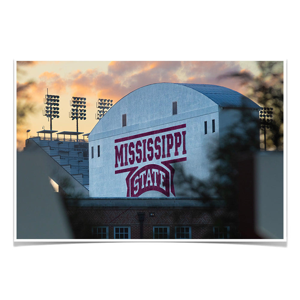 Mississippi State Bulldogs - Mississippi State Sunset - College Wall Art #Canvas