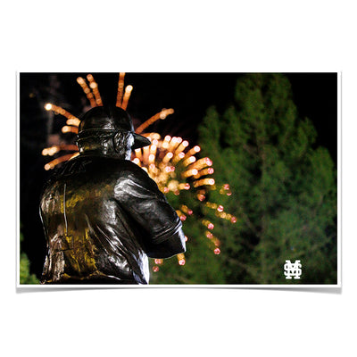 Mississippi State Bulldogs - Polk Fireworks - College Wall Art #Poster