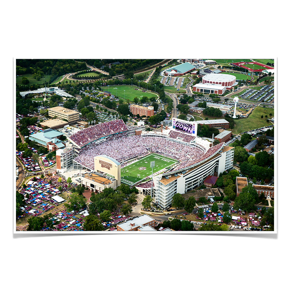 Mississippi State Bulldogs - Touchdown Aerial Davis Wade Stadium - College Wall Art #Canvas