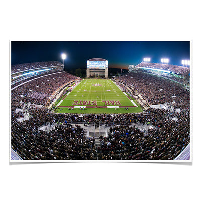 Mississippi State Bulldogs - Davis Wade Stadium Sunset - College Wall Art #Poster