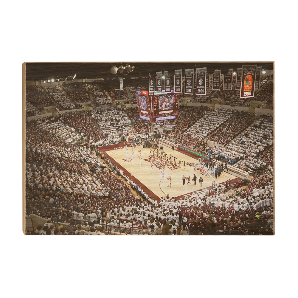 Mississippi State Bulldogs - Basketball Maroon & White Record Crowd - College Wall Art #Canvas