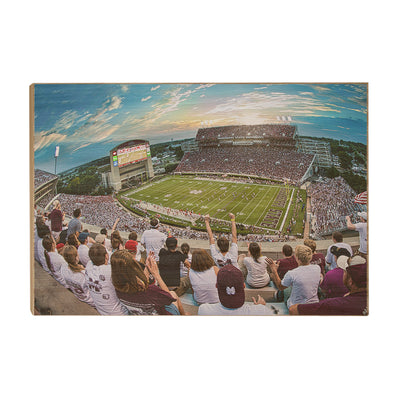 Mississippi State Bulldogs - Fisheye View - College Wall Art #Wood