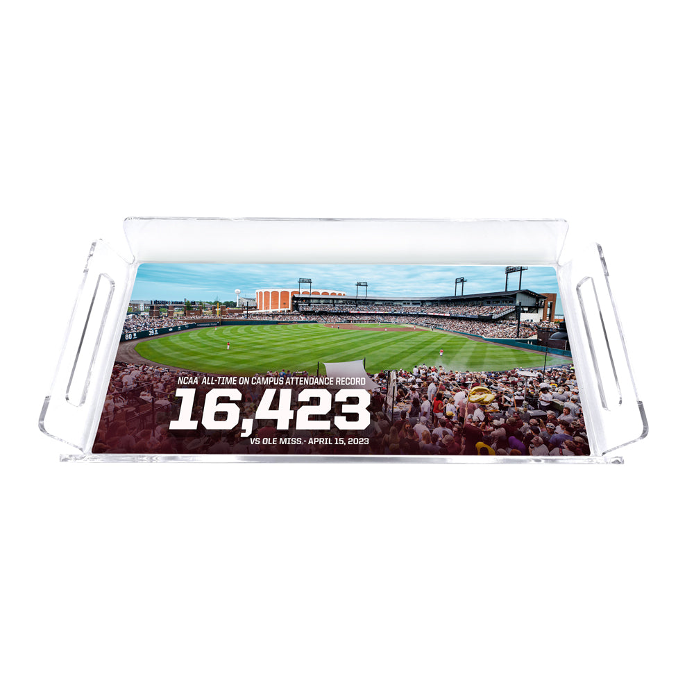 Mississippi State Bulldogs  -  Record Attendance Mississippi State Decorative Serving Tray - College Wall Art #Tray