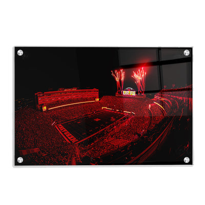 Nebraska Cornhuskers - Nebraska Red Lights - College Wall Art #Acrylic