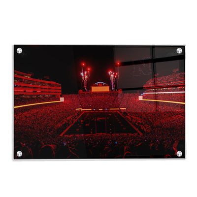 Nebraska Cornhuskers - Saturday Night in Nebraska's Memorial Stadium - College Wall Art #Acrylic