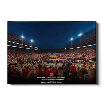 Nebraska Cornhuskers - Nebraska Cornhuskers Volleyball 92,003 World Record Match - College Wall Art #Canvas